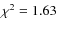 $\chi^2=1.63$