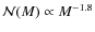 ${{\cal N}(M)
\propto M^{-1.8}}$