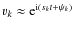 $v_k \approx {\rm e}^{{\rm i} (s_k t +\psi_k)}$