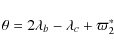 \begin{displaymath}\theta = 2 \lambda_b - \lambda_c + \varpi^*_2
\end{displaymath}
