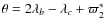 $ \theta = 2 \lambda_b - \lambda_c + \varpi_2^* $