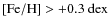 ${\rm [Fe/H]}>+0.3~{\rm dex}$