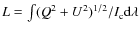 $L = \int (Q^2 + U^2)^{1/2}/ I_{\rm c} {\rm d}\lambda$