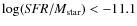 $\log ({\it SFR}/M_{\rm star}) < -11.1$