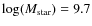 $\log(M_{\rm star})=9.7$