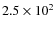 $2.5 \times 10^{2}$