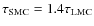 $\tau_{\rm
SMC}=1.4\tau_{\rm LMC}$