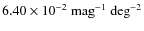 $6.40\times 10^{-2}~{\rm mag}^{-1}~{\rm deg}^{-2}$