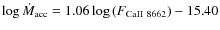 $\log {\dot M}_{\rm acc} = 1.06 \log{(F_{\rm CaII~8662})} - 15.40$