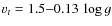 $v_t=1.5{-}0.13~\log
g$