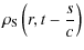 $\displaystyle \rho _{\rm S}\left(r,t-{s\over c}\right)$