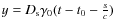 $y=D_{\rm s}\gamma _0(t-t_0-{s\over c})$