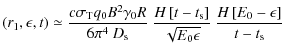 $\displaystyle (r_1,\epsilon,t)\simeq\frac{c\sigma_{\rm T}q_0B^2\gamma_0R}{6\pi^...
... s}\right]}{\sqrt{E_0\epsilon}}~
\frac{H\left[E_0-\epsilon\right]}{t-t_{\rm s}}$
