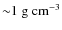 ${\sim}1~{\rm g~cm}^{-3}$