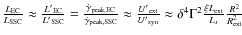 $\frac{L_{\rm EC}}{L_{\rm SSC}} \approx
\frac{L{'}_{\rm EC}}{L{'}_{\rm SSC}} =
...
...\approx \delta^4 \Gamma^2 \frac{\xi
L_{\rm ext}}{L_s} \frac{R^2}{R^2_{\rm ext}}$
