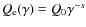 $Q_{\rm e}(\gamma)= Q_0 \gamma^{-s}$