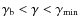 $\gamma_{\rm b} < \gamma <
\gamma_{\min}$
