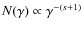 $N(\gamma) \propto \gamma^{-(s+1)}$
