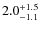 $2.0^{\rm +1.5}_{-1.1}$