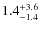 $1.4^{\rm +3.6}_{-1.4}$