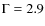 $\Gamma=2.9$