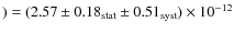 $) = (2.57\pm0.18_{\rm stat}\pm0.51_{\rm syst}) \times 10^{-12}$
