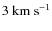 $3~{\rm km~s}^{-1}$