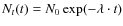 $N_t(t)=N_0 \exp(-\lambda \cdot t)$