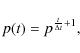 \begin{displaymath}
p(t)=p^{\frac{t}{\Delta t}+1},
\end{displaymath}