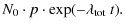 $\displaystyle N_0 \cdot p \cdot \exp(-\lambda_{\rm tot}~t).$