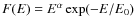 $F(E)=E^{\alpha}\exp(-E/E_0)$