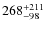 ${\rm 268_{-98}^{+211}}$