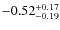 ${\rm -0.52_{-0.19}^{+0.17}}$