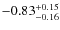 ${\rm -0.83_{-0.16}^{+0.15}}$