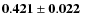 $\mathbf{0.421\pm0.022~}$