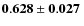 $\mathbf{0.628\pm0.027}~$