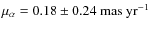 $\mu_\alpha=0.18\pm0.24~{\rm mas~yr^{-1}}$