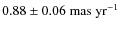 $0.88\pm0.06~{\rm mas~yr^{-1}}$