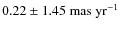 $0.22\pm1.45~{\rm mas~yr^{-1}}$