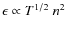 $\epsilon \propto T^{1/2}~n^{2}$