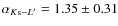 $\alpha_{K{\rm s}-L'}=1.35\pm0.31$