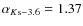 $\alpha_{K{\rm s}-3.6}=1.37$