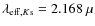 $\lambda_{{\rm eff}, K{\rm s}}=2.168~\mu$
