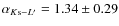 $\alpha_{K{\rm s}-L'}=1.34\pm0.29$
