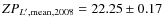 $ZP_{L', {\rm mean}, 2008}=22.25\pm0.17$