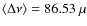 $\langle\Delta\nu\rangle = 86.53~\mu$