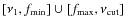 $[\nu_1,f_{\rm min}]\cup[f_{\max},\nu_{\rm cut}]$