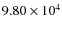$9.80 \times 10^4$