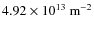$4.92\times 10^{13} ~{\rm m}^{-2}$