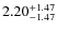 $\rm 2.20 ^{+1.47} _{-1.47}$